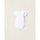 PACK 4 SHORT SLEEVE BODYSUITS FOR BABY AND NEWBORN, WHITE