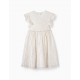 GIRLS' SPECIAL OCCASION DRESS, WHITE/GOLD