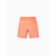 2 COTTON JERSEY SHORTS FOR BOYS, YELLOW/CORAL