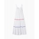 'YOU & ME' COTTON STRAPPY LONG DRESS FOR ADULTS, WHITE