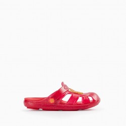CLOGS SANDALS FOR GIRLS 'FLOR - DELICIOUS', RED