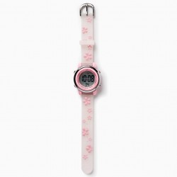 WATCH FOR GIRLS 'FLOWERS', PINK/TRANSPARENT