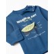 LONG SLEEVE T-SHIRT WITH 3D LEAF FOR BABY BOY, DARK BLUE
