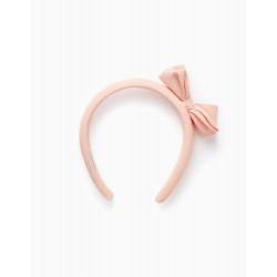 FABRIC HEADBAND WITH BOW FOR GIRL, PINK