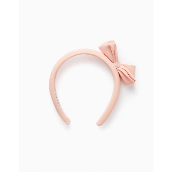 FABRIC HEADBAND WITH BOW FOR GIRL, PINK