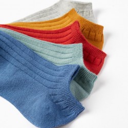 PACK 5 PAIRS OF RIBBED SOCKS FOR BOYS, MULTICOLOR