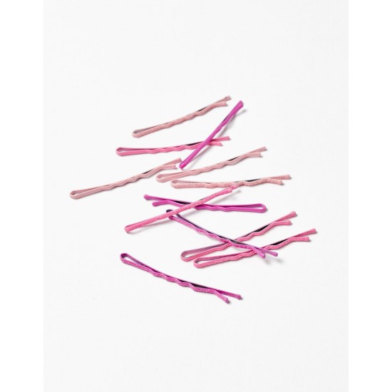 PACK OF 12 HAIRPINS FOR BABY AND GIRL, PINK