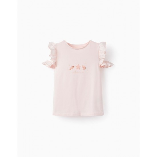 PEARL COTTON T-SHIRT FOR GIRLS 'CONCHAS', PINK