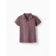SHORT SLEEVE POLO SHIRT IN COTTON JERSEY, PURPLE
