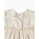 BABY GIRL SPECIAL OCCASION DRESS, WHITE/GOLD