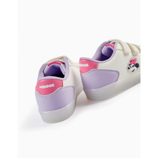 SNEAKERS WITH LIGHTS FOR GIRLS 'MINNIE', WHITE/LILAC