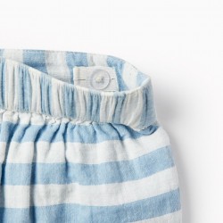 STRIPED COTTON SHORTS FOR GIRLS 'B&S', BLUE
