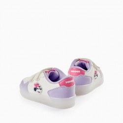 SNEAKERS WITH LIGHTS FOR BABY GIRL 'MINNIE', WHITE/LILAC