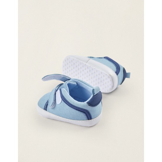 FABRIC SNEAKERS FOR NEWBORNS, BLUE