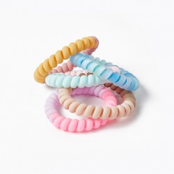 PACK OF 5 STRETCH-FREE HAIR TIES FOR BABY AND GIRL, MULTICOLOR