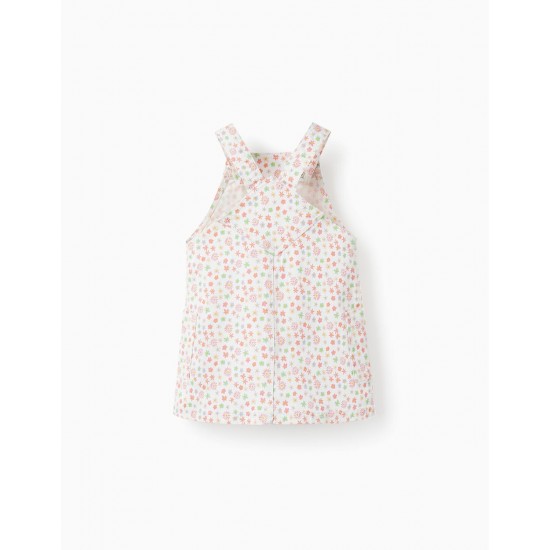 BIB DRESS WITH FLORAL PATTERN FOR BABY GIRL, MULTICOLOR