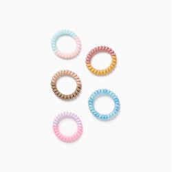 PACK OF 5 STRETCH-FREE HAIR TIES FOR BABY AND GIRL, MULTICOLOR