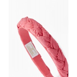 FABRIC HEADBAND WITH BRAIDED DETAIL FOR GIRLS, PINK