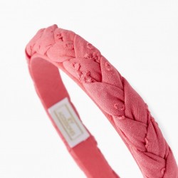 FABRIC HEADBAND WITH BRAIDED DETAIL FOR GIRLS, PINK