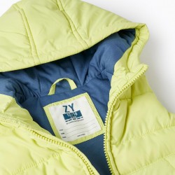 PADDED VEST FOR BABY BOY, NEON GREEN
