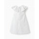 GIRL'S RUFFLED COTTON DRESS 'SPECIAL DAYS', WHITE