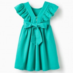 GIRL'S COTTON DRESS 'SPECIAL DAYS', GREEN