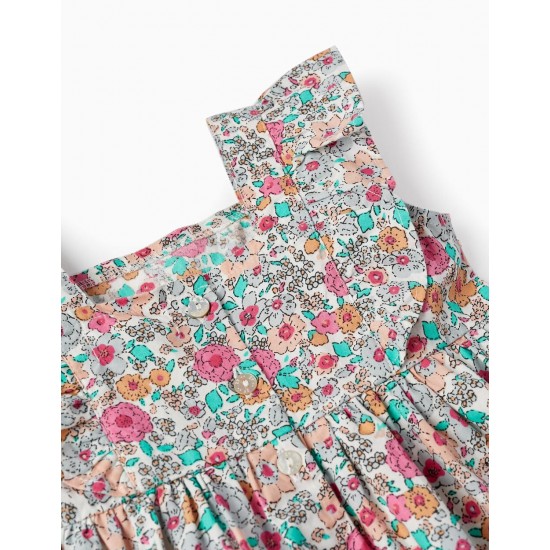 FLORAL COTTON DRESS FOR BABY GIRLS, MULTICOLOUR