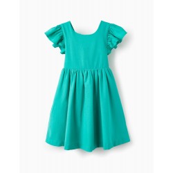 GIRL'S COTTON DRESS 'SPECIAL DAYS', GREEN