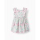 FLORAL COTTON DRESS FOR BABY GIRLS, WHITE/PINK
