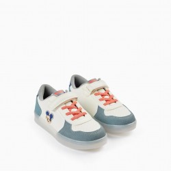 BOYS' 'MICKEY' SNEAKERS WITH LIGHTS, LIGHT BLUE/WHITE