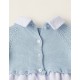 COMBINED LONG SLEEVE JUMPSUIT FOR NEWBORN, LIGHT BLUE/WHITE