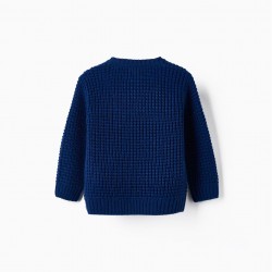 Knitted Sweater For Baby Boy, Blue