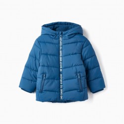 Padded Jacket For Baby Boy 'Be Bold', Blue