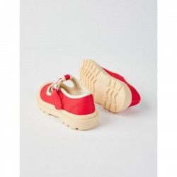Canvas Ballerinas For Girls, Red