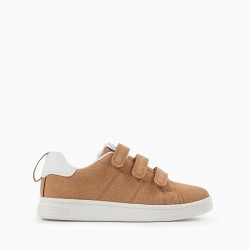 SUEDE SHOES FOR BOYS 'ZY 1996', CAMEL
