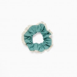ELASTIC SCRUNCHIE FOR BABY AND GIRL, GREEN/WHITE