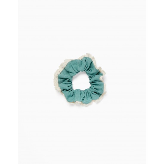 ELASTIC SCRUNCHIE FOR BABY AND GIRL, GREEN/WHITE