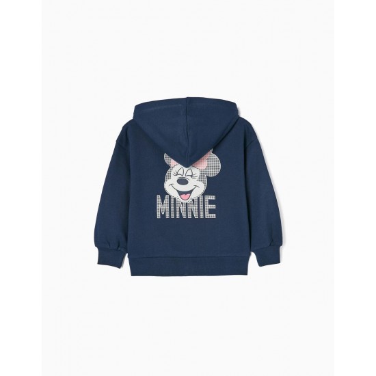 Brushed Cotton Jacket For Girls 'Minnie', Dark Blue/Pink