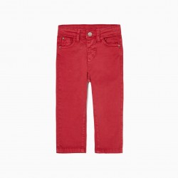 TWILL TROUSERS FOR BABY BOYS, RED