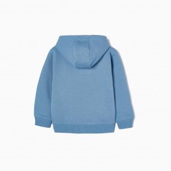 COTTON HOODED SWEATSHIRT FOR BOYS 'YOU&ME', BLUE
