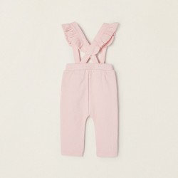 NEWBORN TROUSERS WITH REMOVABLE STRAPS, PINK