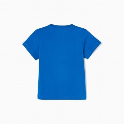 COTTON T-SHIRT FOR BABY BOY 'TROPICAL MICKEY', BLUE