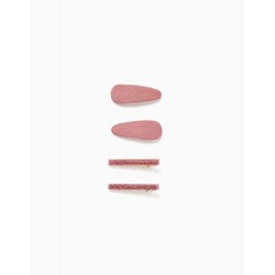 PACK 2 HOOKS + 2 INDENTS FOR BABY AND GIRL, PINK