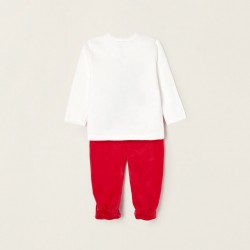 'MICKEY' BABY BOY'S VELVET PJS, WHITE/RED