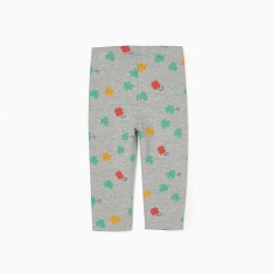 CARDED LEGGINGS IN BABY COTTON GIRL 'CLOVER', GREY