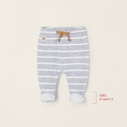 PANTS WITH THERMAL EFFECT FOR NEWBORN, WHITE/GREY