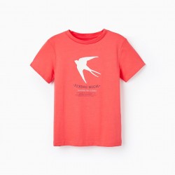 SHORT SLEEVE T-SHIRT FOR BOYS 'SWALLOWS', RED