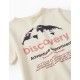 COTTON T-SHIRT FOR BOYS 'DISCOVERY', LIGHT BEIGE