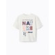 COTTON T-SHIRT WITH HOLOGRAPHIC EFFECT FOR BOYS 'NATURE', WHITE