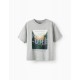 'NATURE TAKEOVER' BOY'S COTTON T-SHIRT, GRAY